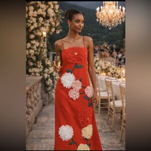 🎉LAST ONE 🎉Anthropologie NWT Elliatt Buttercup Floral
Appliqué Maxi Dress SP.